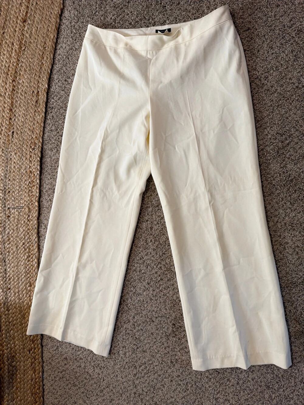 Luciano Dante cream wide leg dress pants 14 3325